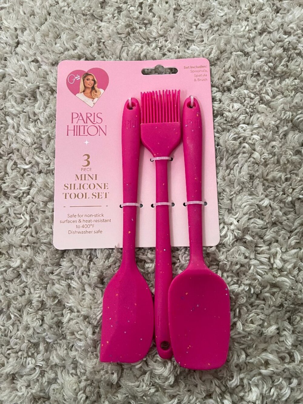 Paris Hilton Pink Mini Silicone Tool Set 3pc New